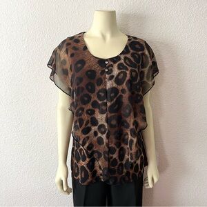 Adele & May Leopard Print Top Size S